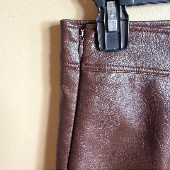 NWOT Melissa Nepton Damia faux leather mini skirt. Rare chocolate color. Large - Picture 5 of 8